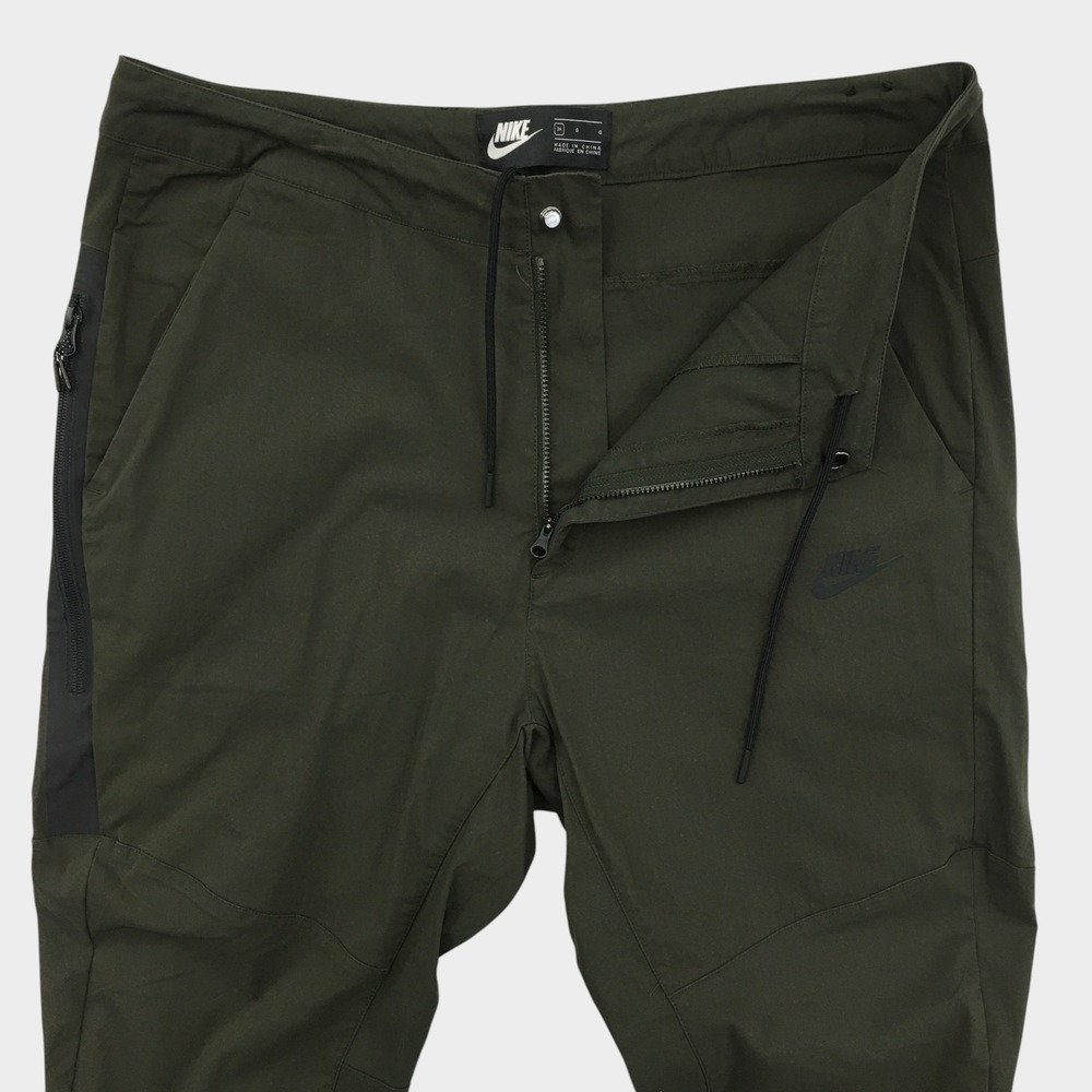 Nike Mens Sportswear Bonded Woven Pants Olive Green Cargo Tech 34 927991-355